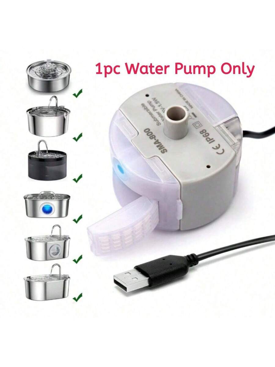3.2L stainless steel automatic pet water fountain with built-in LED night light and USB power cord for dogs and cats.