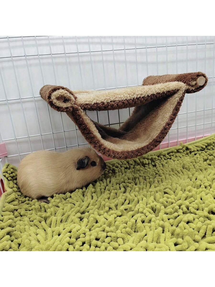 Multicolor soft coral fleece hanging hammock bed designed for hamsters, sugar gliders, and small pets