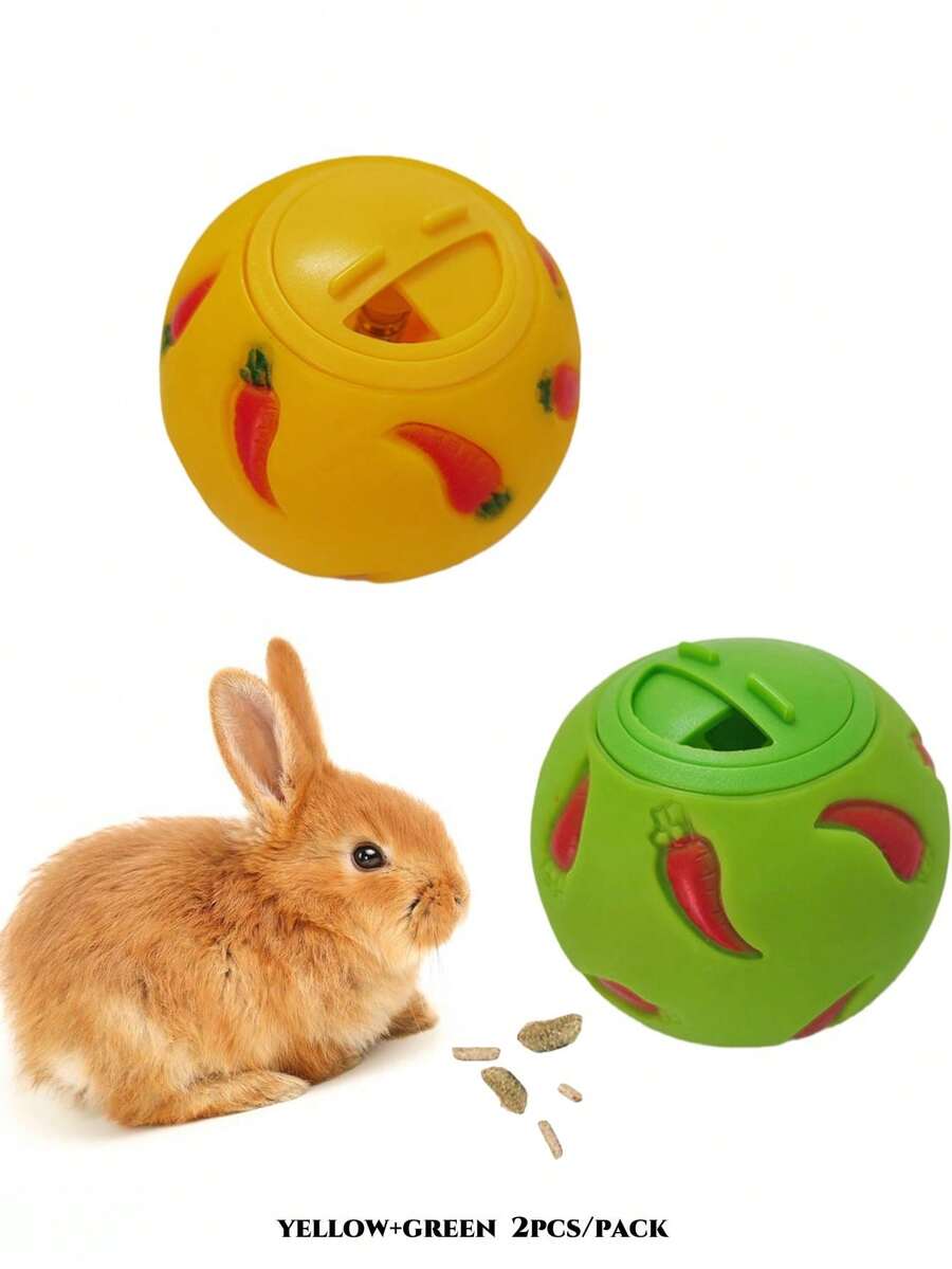 Multicolor small pet toy set featuring a carrot-shaped slow feeder food dispenser and an expandable telescopic play tunnel made of Polyvinyl Chloride for hamsters, bunnies, ferrets, and sugar gliders.
