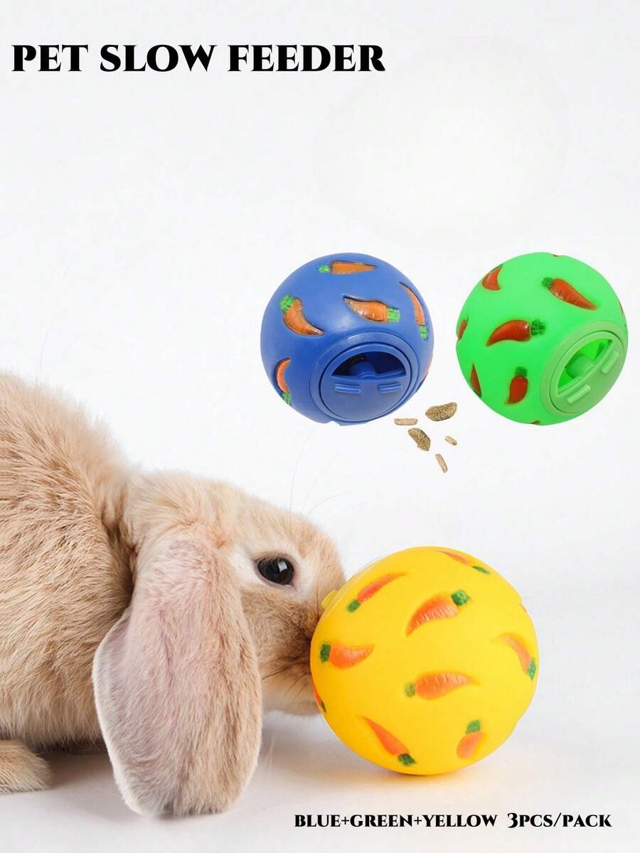 Multicolor small pet toy set featuring a carrot-shaped slow feeder food dispenser and an expandable telescopic play tunnel made of Polyvinyl Chloride for hamsters, bunnies, ferrets, and sugar gliders.