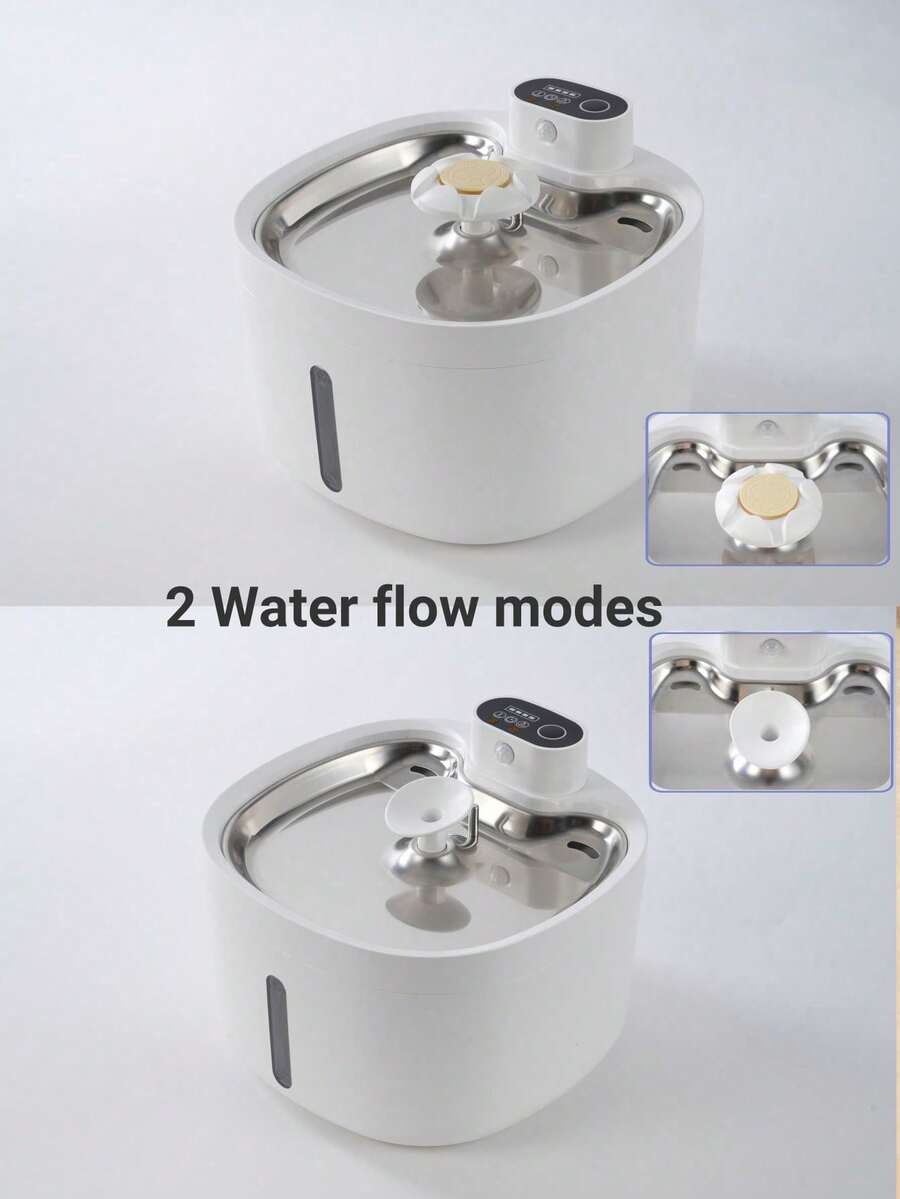 Wireless automatic cat water fountain with motion sensor dispenser, 2.6L capacity, rechargeable battery powered in multicolor ABS material.