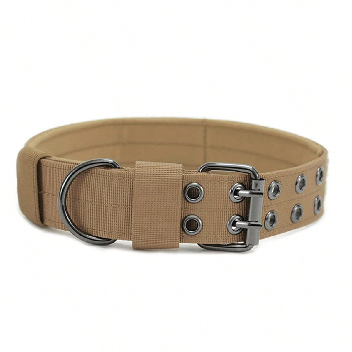 Adjustable multicolor nylon dog collar with tactical training design and patch panel for medium and large dogs