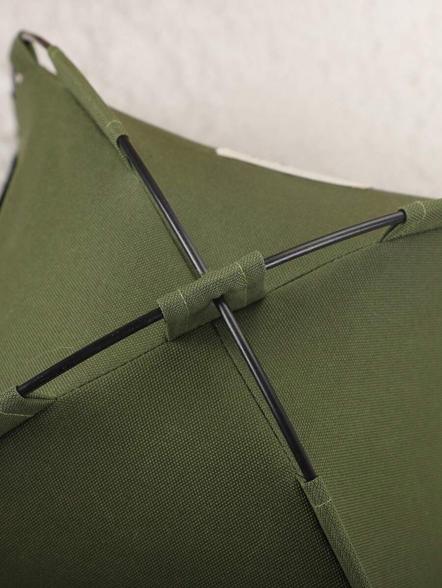 Army green colorblock breathable and washable pet tent for small cats and dogs made of polyester.