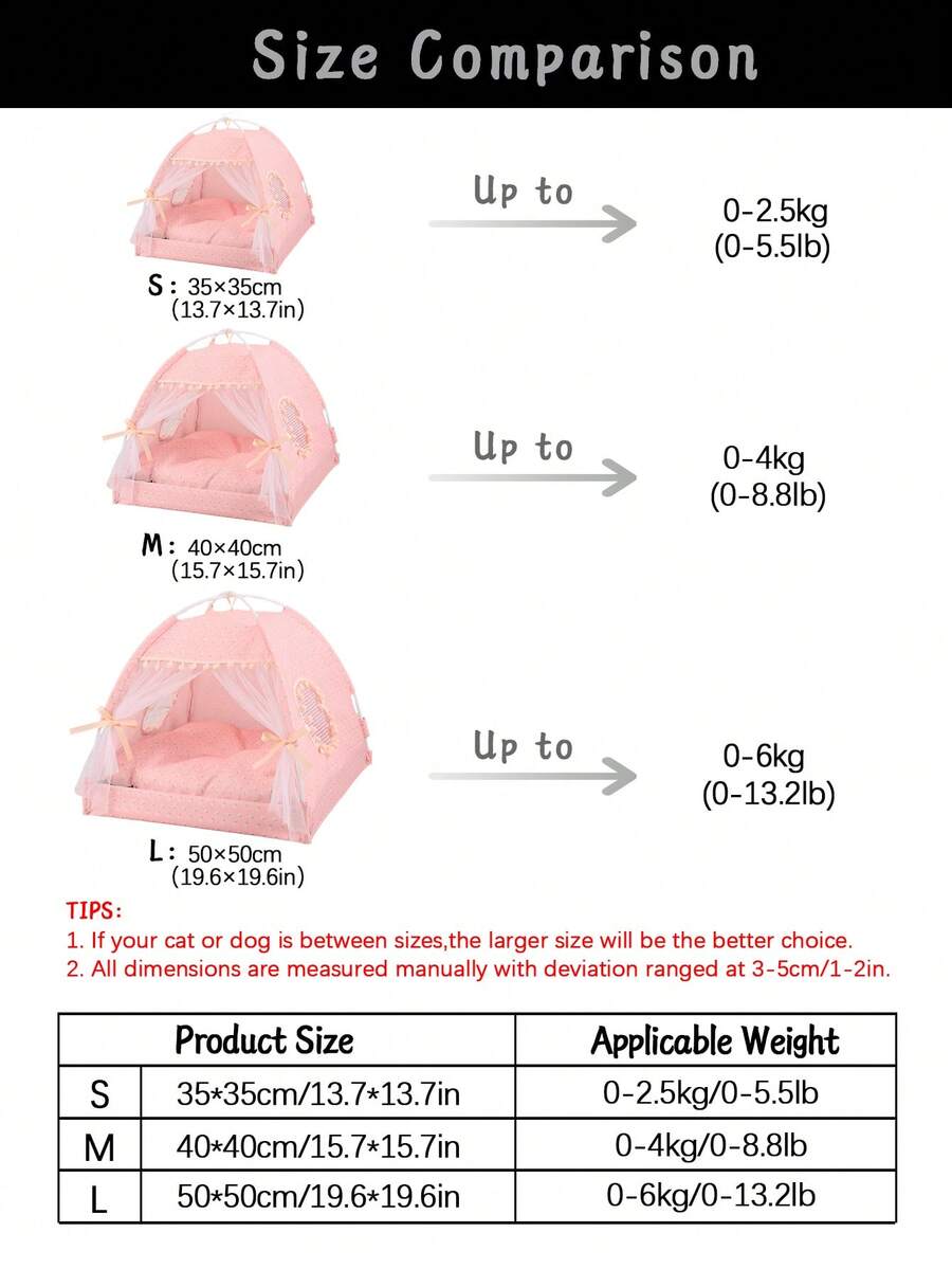 Pink floral pattern pet tent for small cats and dogs made from breathable polyester fabric