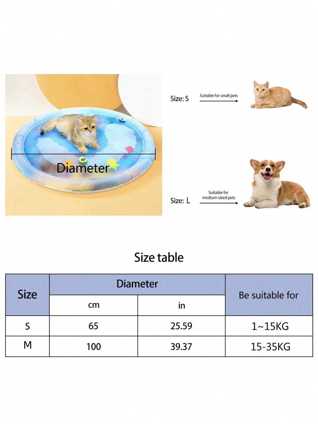 1pc Pet Water Play Mat, Cat Toy Suitable For Summer, Suitable For Cat Play, Summer Cat Bed, Bed, Cat And Dog Entertainment Toy, Needs Inflation And Water Filling Pet Entertainment Water Bed, Cat Sensory Water, Cat Cooling Mat, Cat And Dog Sensory Water