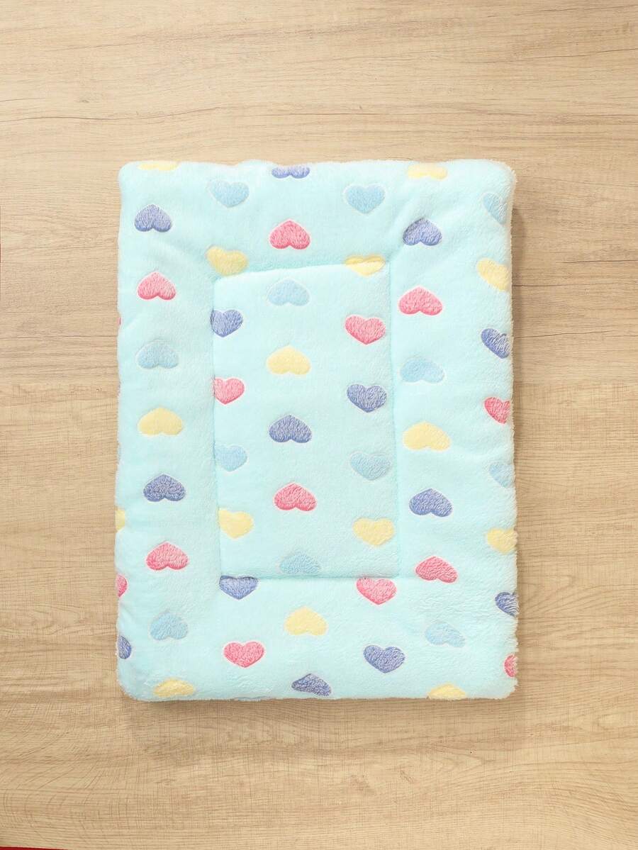 Thickened grey pet bed mat with pink star pattern designed for small and medium cats and dogs