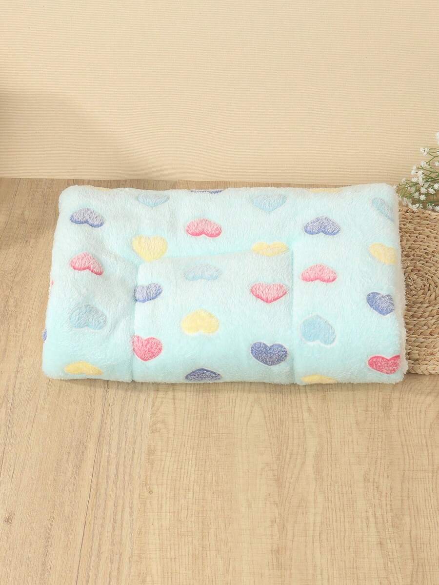 Thickened grey pet bed mat with pink star pattern designed for small and medium cats and dogs