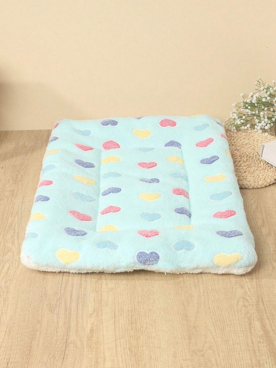 Thickened grey pet bed mat with pink star pattern designed for small and medium cats and dogs