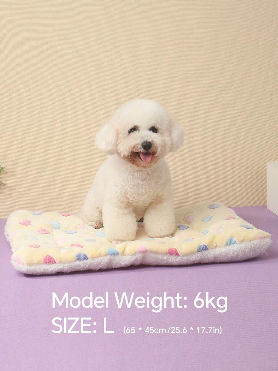 Thickened grey pet bed mat with pink star pattern designed for small and medium cats and dogs