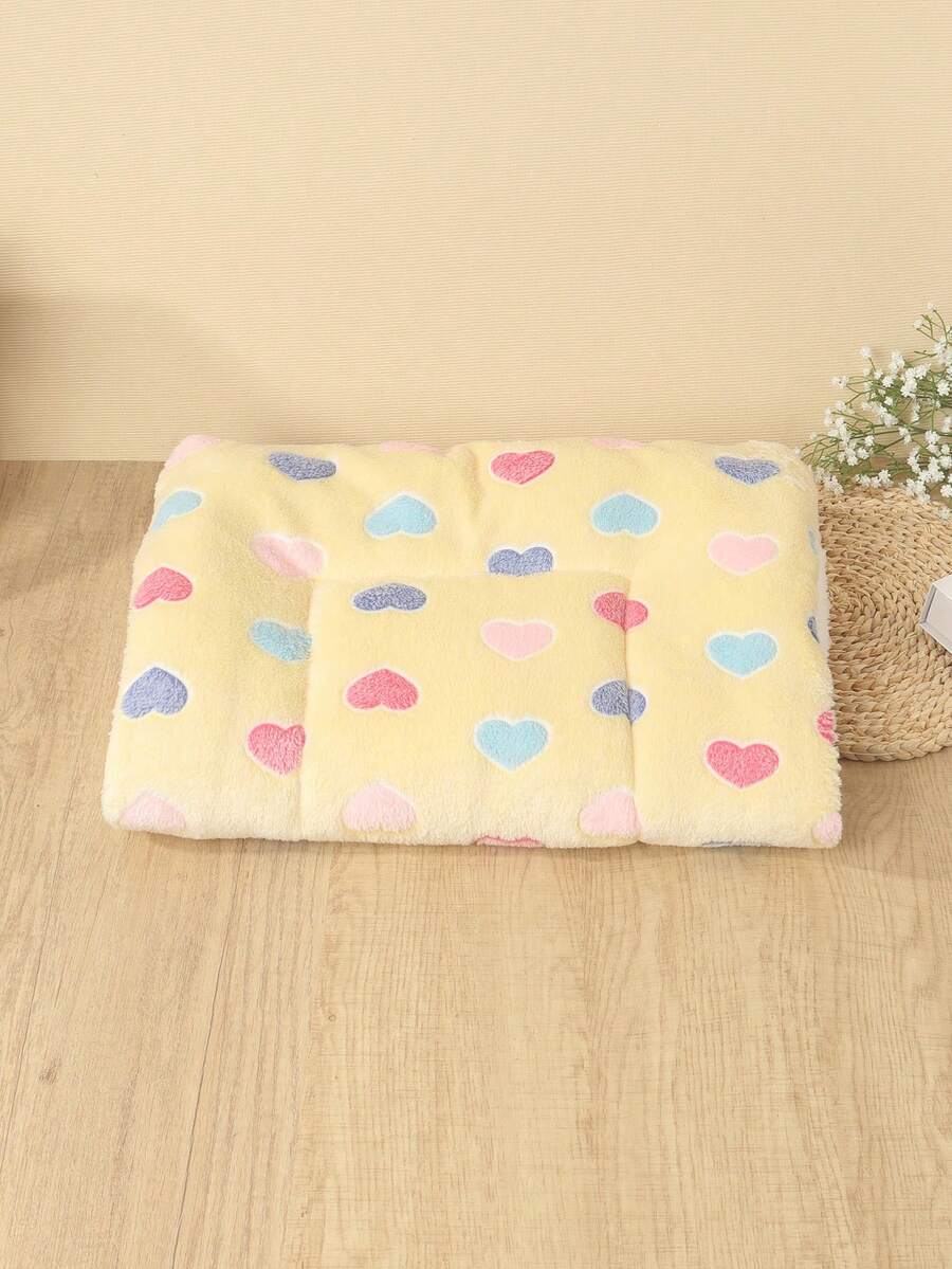 Thickened grey pet bed mat with pink star pattern designed for small and medium cats and dogs