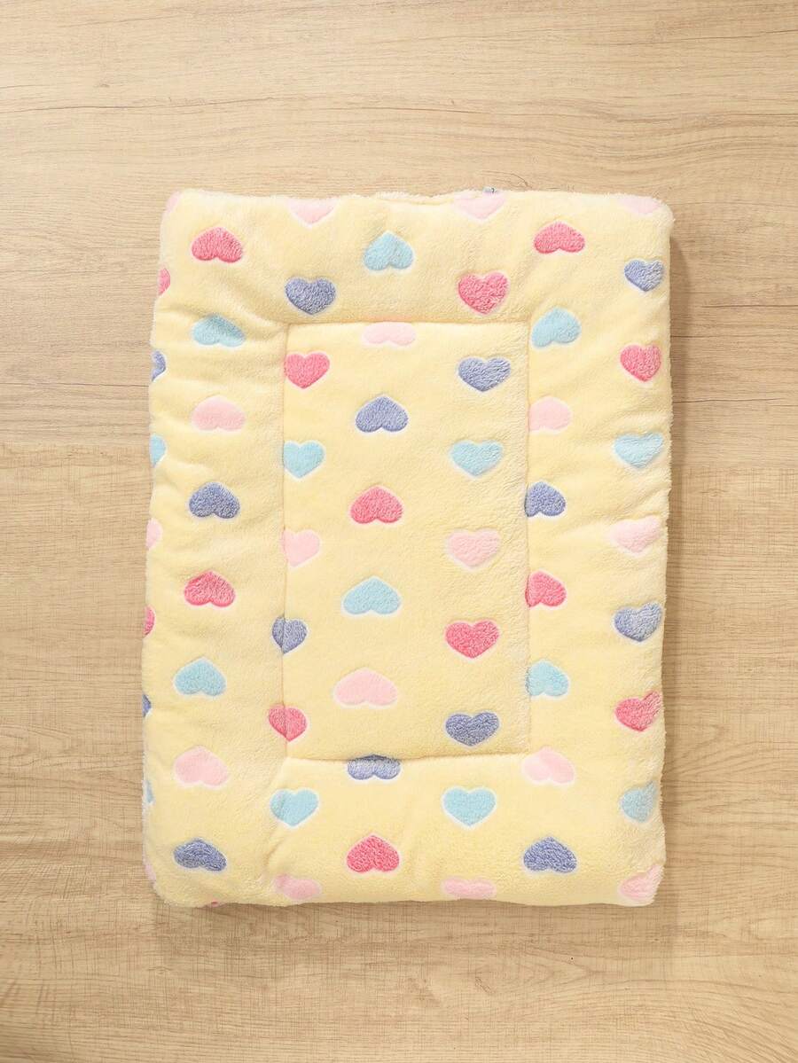 Thickened grey pet bed mat with pink star pattern designed for small and medium cats and dogs