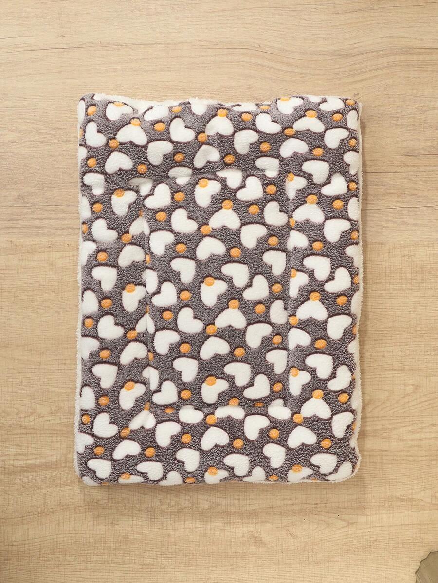 Thickened grey pet bed mat with pink star pattern designed for small and medium cats and dogs