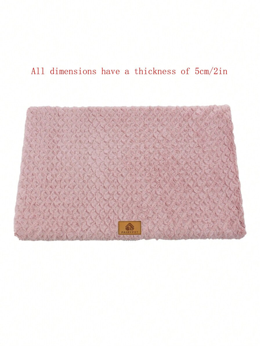Pink memory foam pet bed cushion with removable polyester cover for cats and dogs.