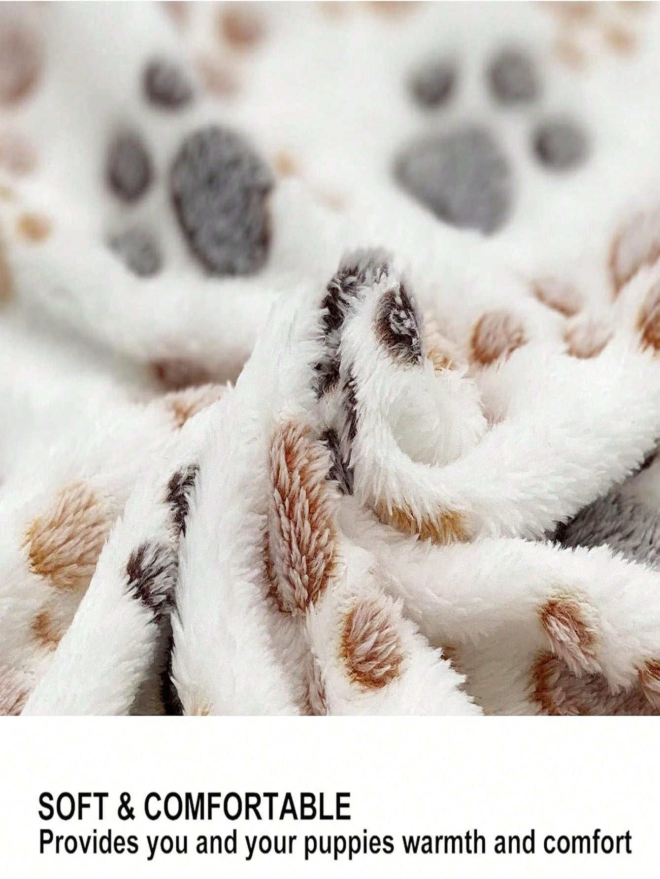 1 Piece Puppy Blankets Super Soft Warm Sleep Mat Paw Print Blanket Fluffy Premium Fleece Pet Blanket Flannel Throw Dog Blankets For Small Dogs Puppy Cat