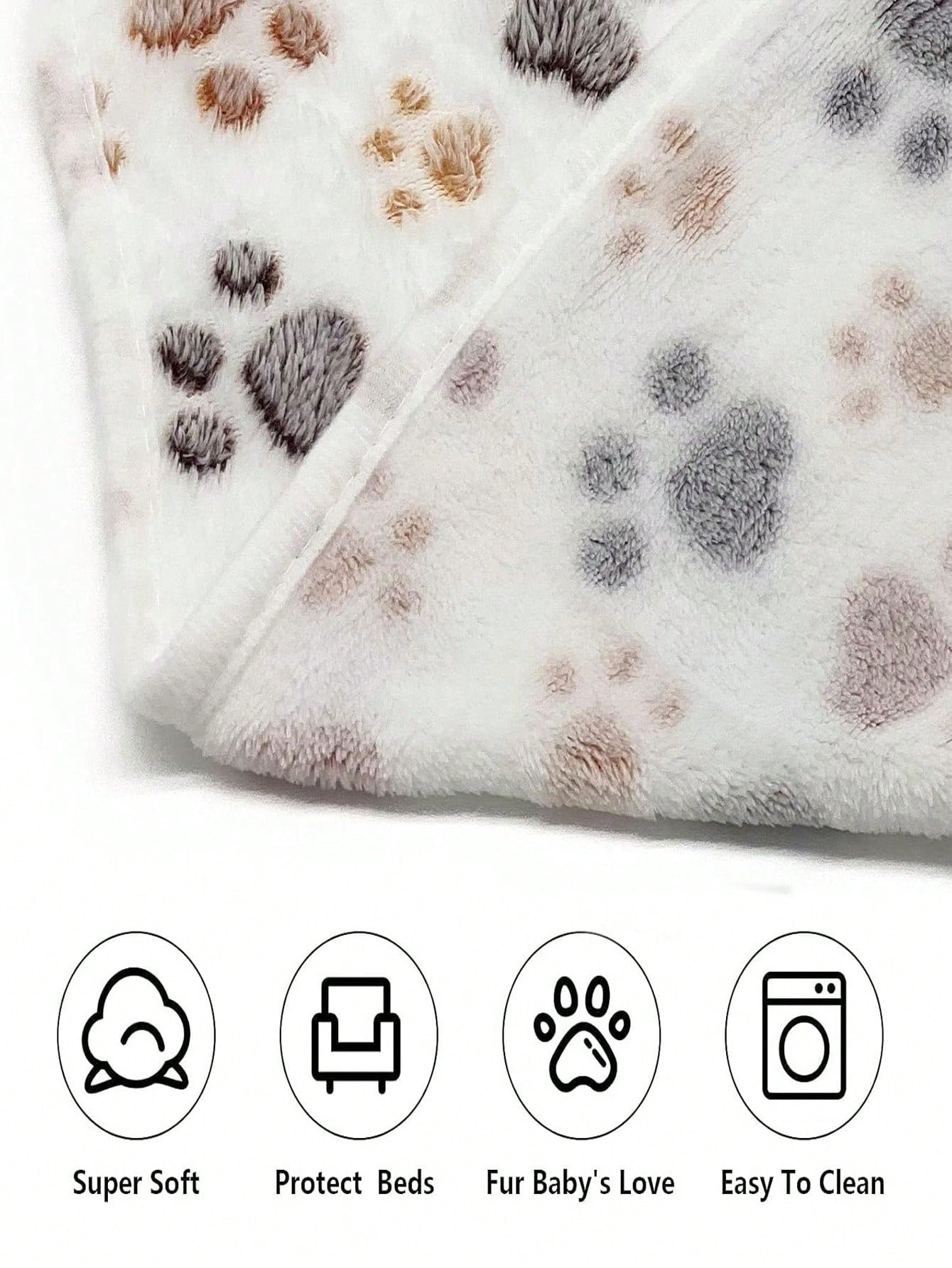 1 Piece Puppy Blankets Super Soft Warm Sleep Mat Paw Print Blanket Fluffy Premium Fleece Pet Blanket Flannel Throw Dog Blankets For Small Dogs Puppy Cat