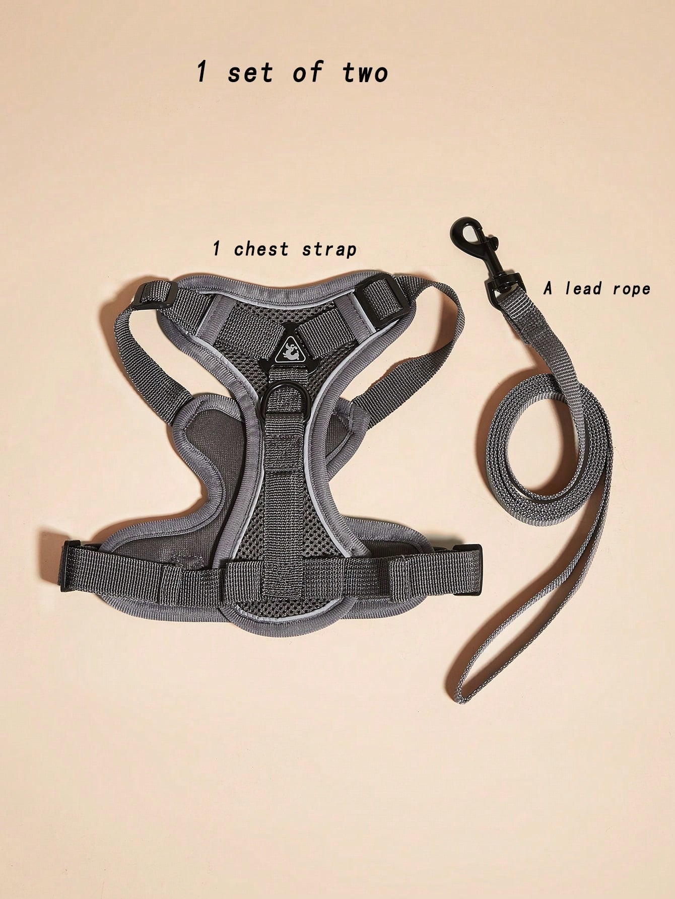 1 Set Pet Outdoor Harness With Reverse Leash, Breathable