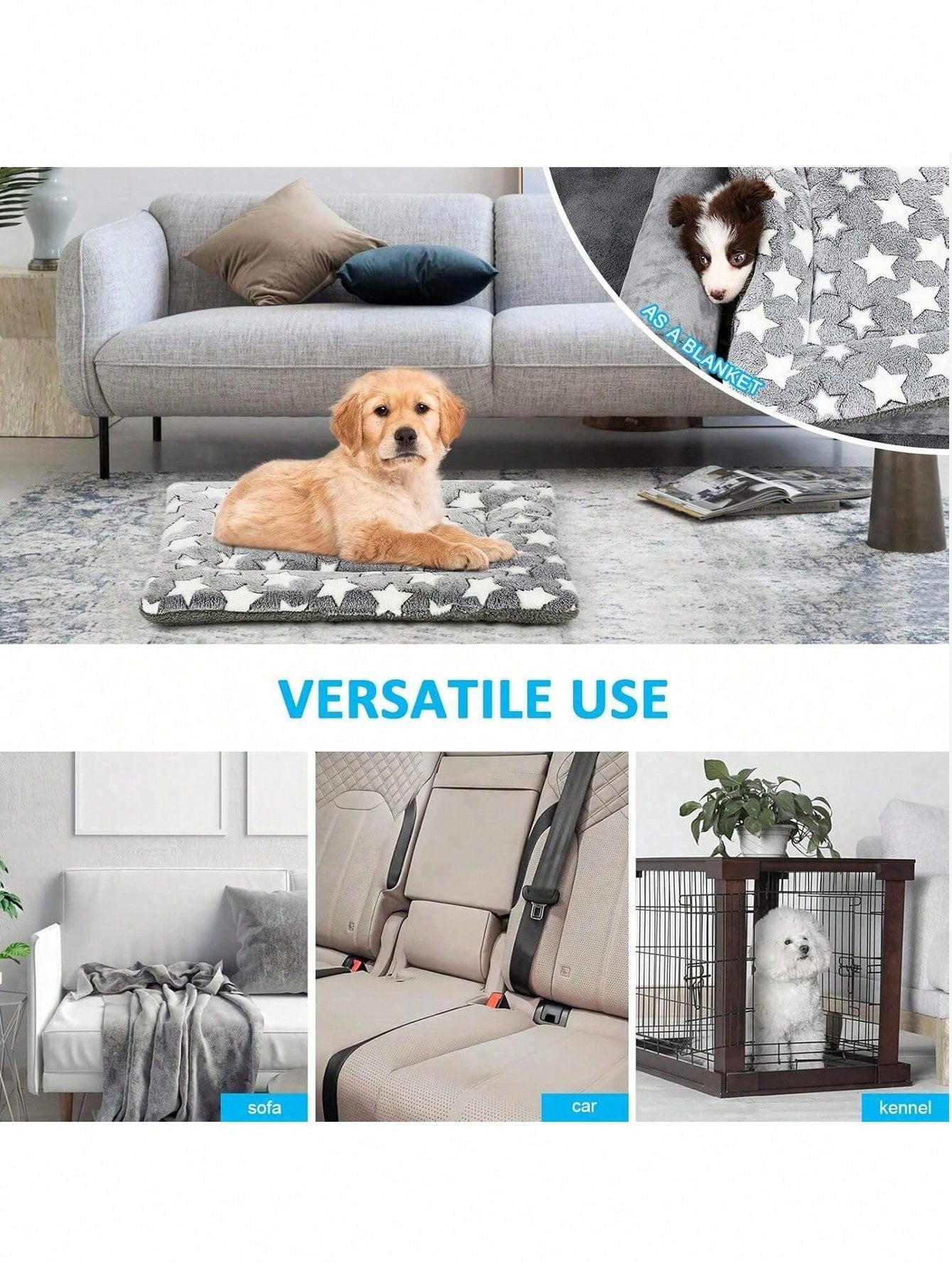 1pc Soft And Comfortable Pet Mat, Made Of Flannel, Dog Bed Mat, Puppy Cat Litter Mat - Suitable For Cats And Dogs, Polyester Filled, Multi-Functional Indoor Design, Soft And Warm, Machine Washable