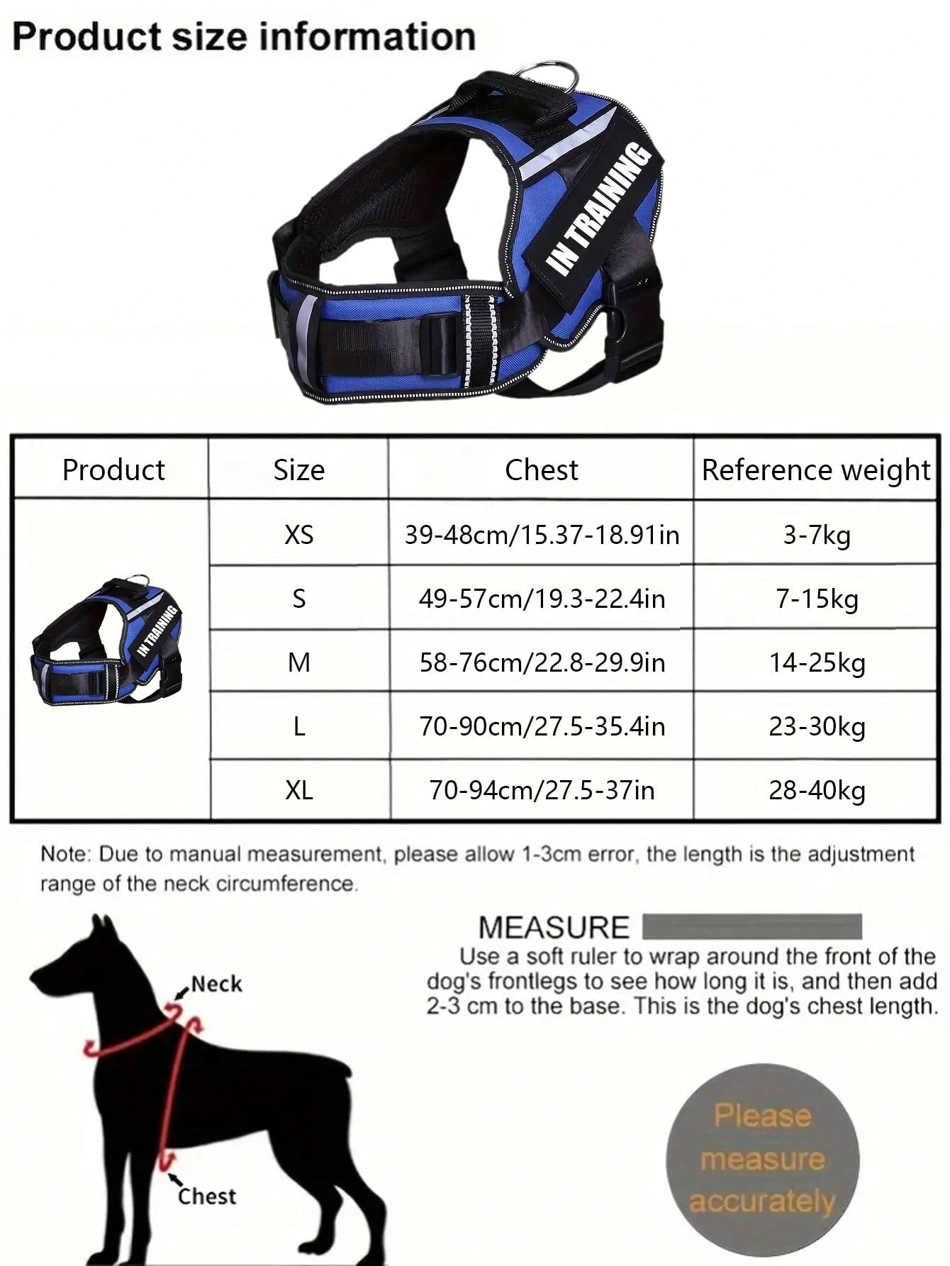 Multicolor reflective no-pull dog harness training vest with adjustable breathable chest strap for small, medium, and large dogs