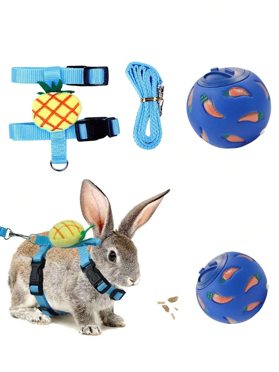 Multicolor small pet toy set featuring a carrot-shaped slow feeder food dispenser and an expandable telescopic play tunnel made of Polyvinyl Chloride for hamsters, bunnies, ferrets, and sugar gliders.