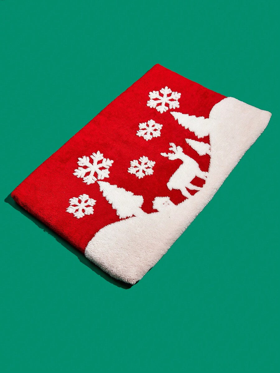 Red warm Christmas pet bed pad made of 100% polyester for cats and dogs.