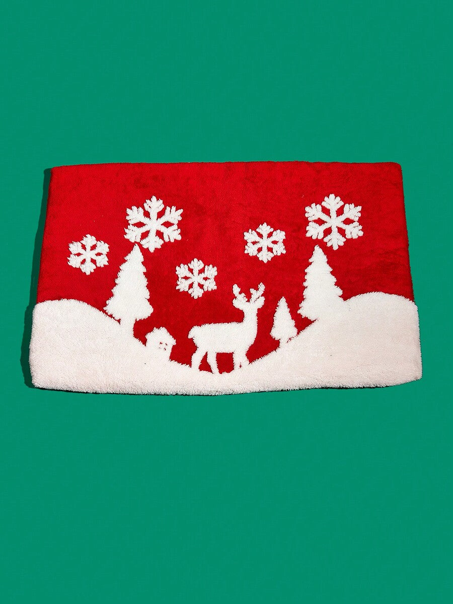 Red warm Christmas pet bed pad made of 100% polyester for cats and dogs.