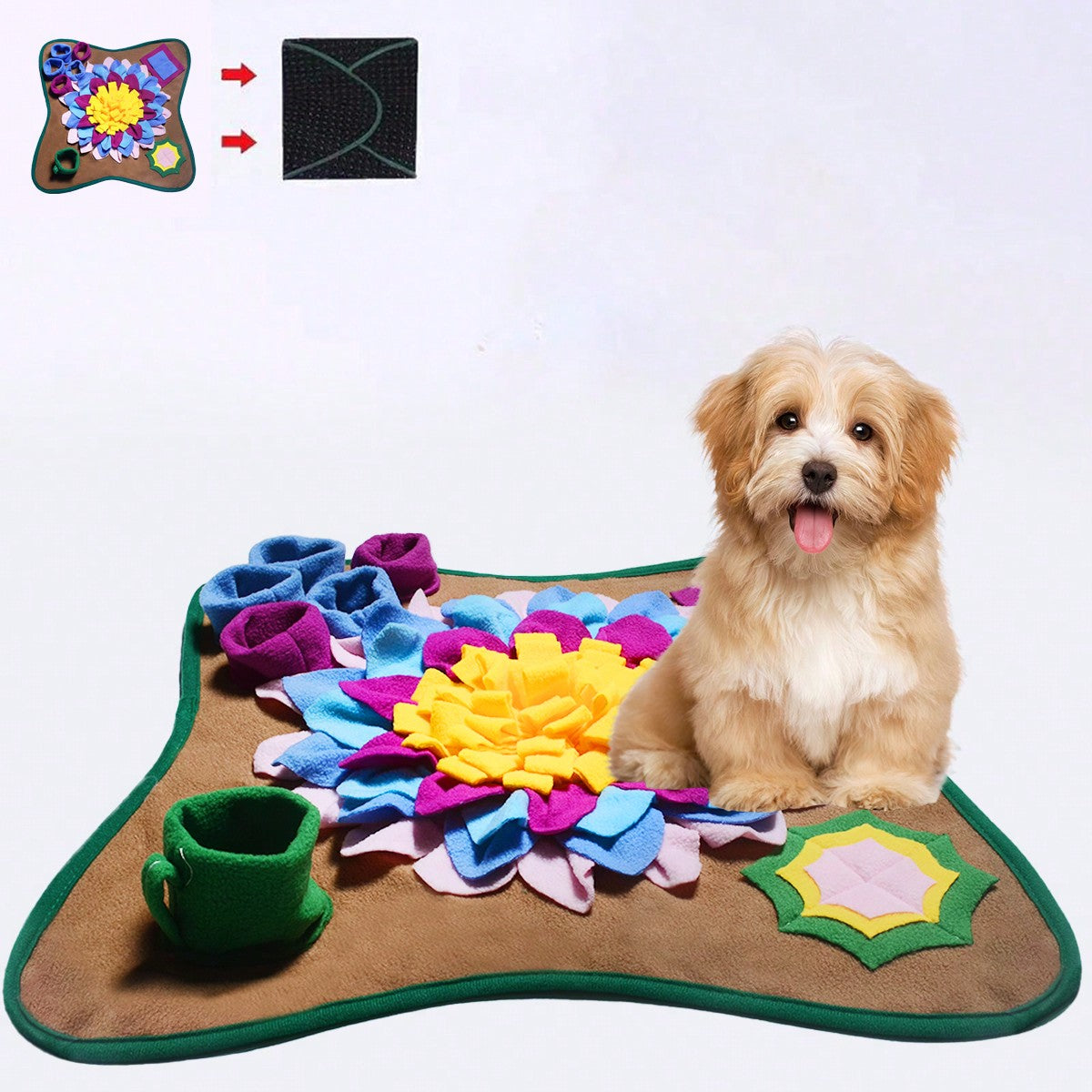 1 Pc Pet Snuffle Mat, Dog Slow Feeding Mat, Pet Scent Training Mat