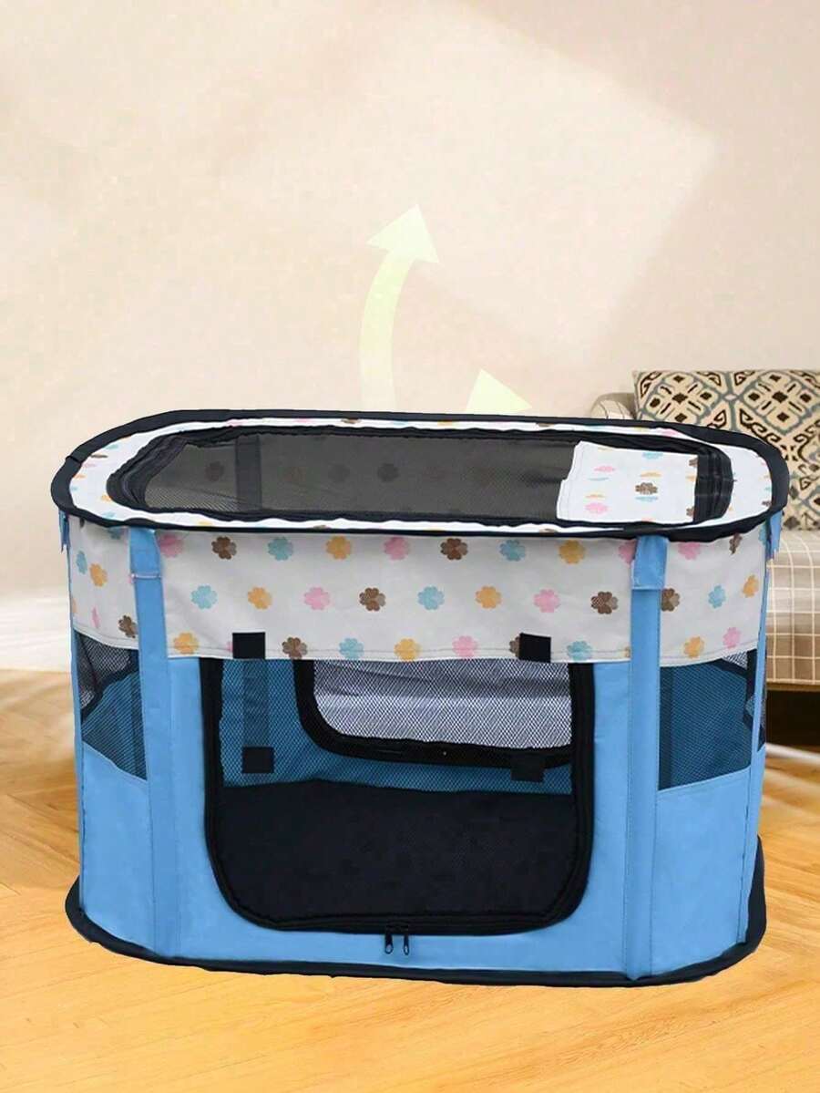 Multicolor octagonal pet tent bed made of scratch-resistant polyester fabric for dogs and cats