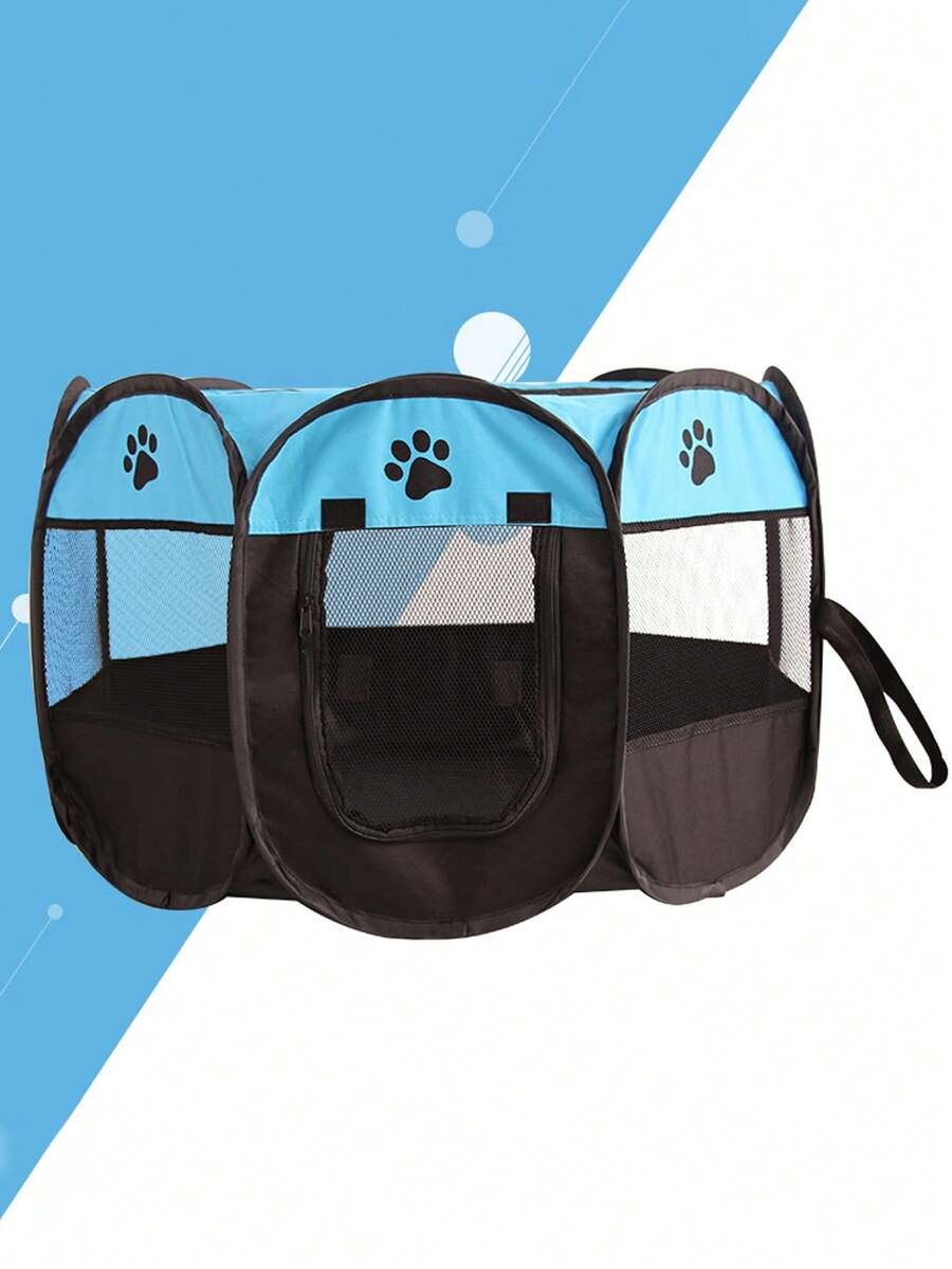 Multicolor octagonal pet tent bed made of scratch-resistant polyester fabric for dogs and cats