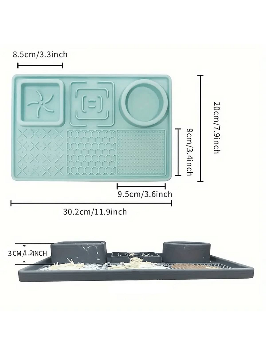 Multicolor silicone pet lick mat slow feeder with suction cups designed for dogs and cats