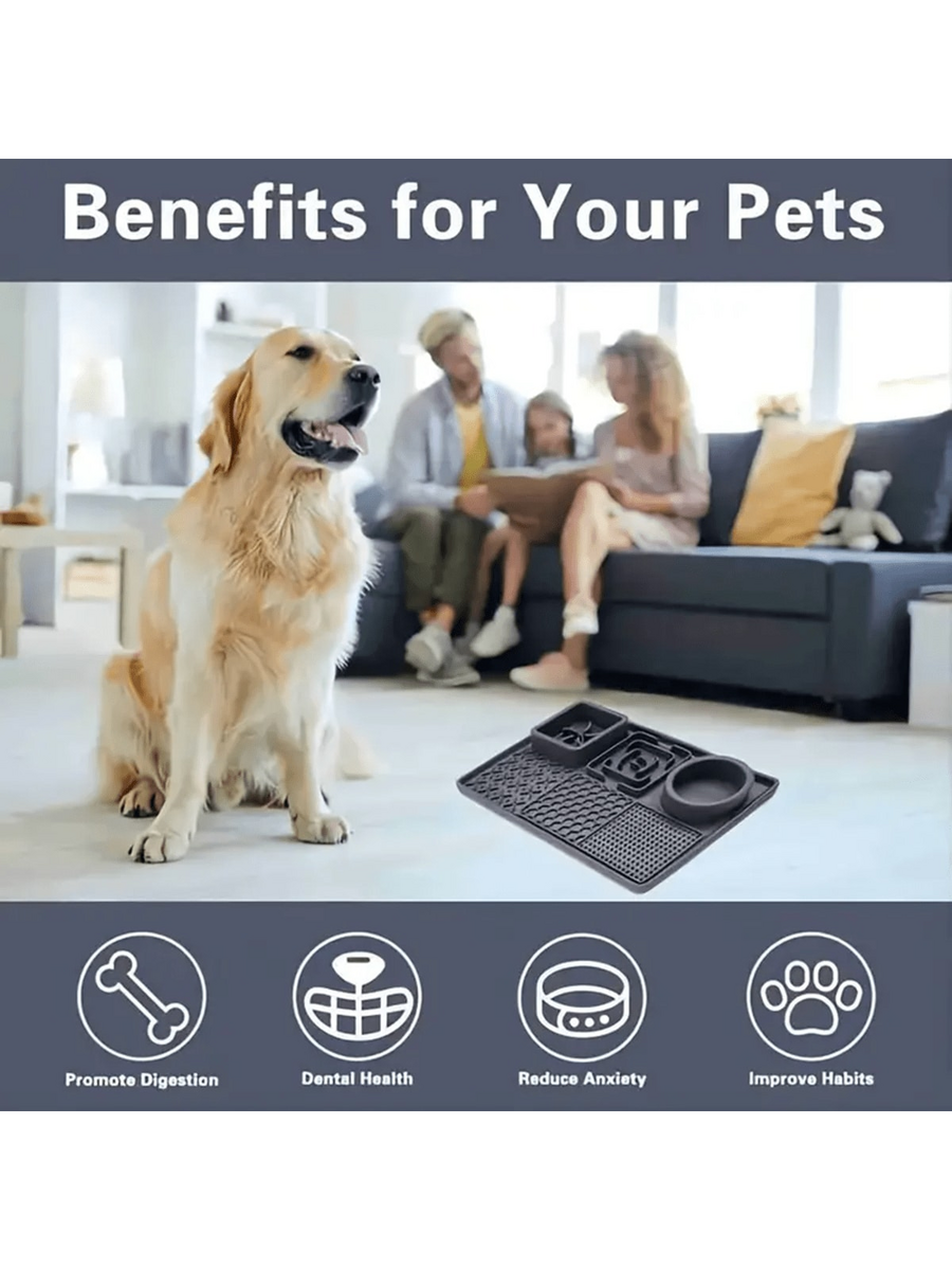 Multicolor silicone pet lick mat slow feeder with suction cups designed for dogs and cats