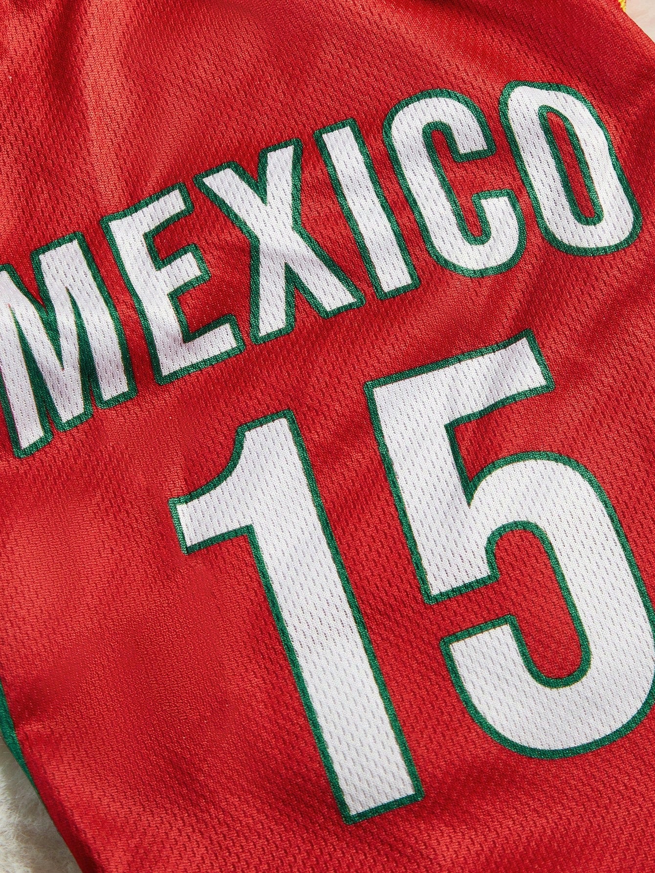 Mexican National Team Style Pet Jersey, Size 15, Striped With English Number Print, Contrast Color Collar And Ribbed Cuffs, Suitable For All Breeds