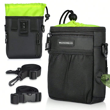 Dog Treat Pouch - 3 Ways To Wear Dog Treat Bag, Dog Training Treat Pouches , Shoulder Strap, Adjustable Belt, Poop Bag Dispenser, Easily Carrying Kibble Snacks Pet Toys Dog Treat Bag Dog Treat Pouch Dog Walking Bag Pouch