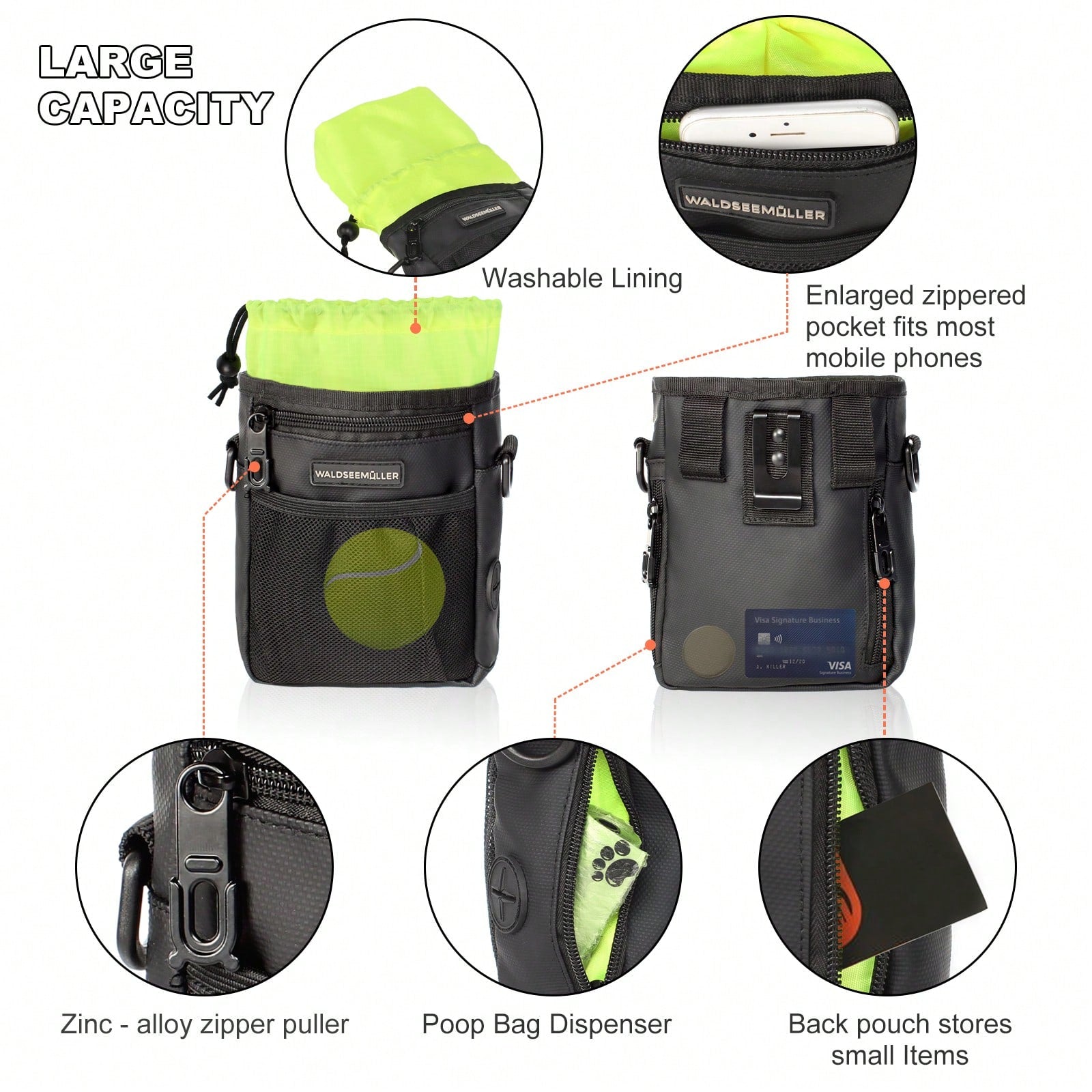 Dog Treat Pouch - 3 Ways To Wear Dog Treat Bag, Dog Training Treat Pouches , Shoulder Strap, Adjustable Belt, Poop Bag Dispenser, Easily Carrying Kibble Snacks Pet Toys Dog Treat Bag Dog Treat Pouch Dog Walking Bag Pouch
