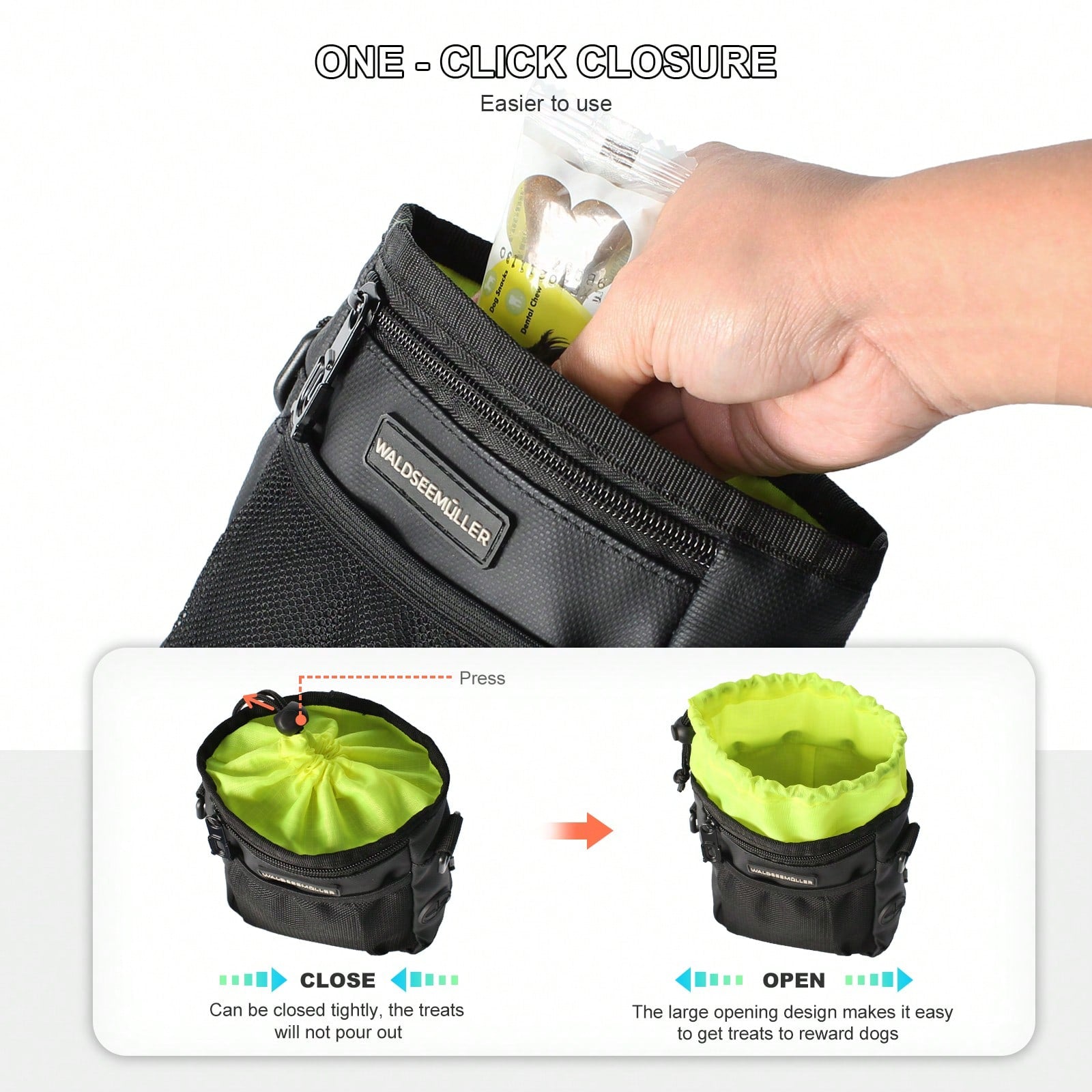 Dog Treat Pouch - 3 Ways To Wear Dog Treat Bag, Dog Training Treat Pouches , Shoulder Strap, Adjustable Belt, Poop Bag Dispenser, Easily Carrying Kibble Snacks Pet Toys Dog Treat Bag Dog Treat Pouch Dog Walking Bag Pouch