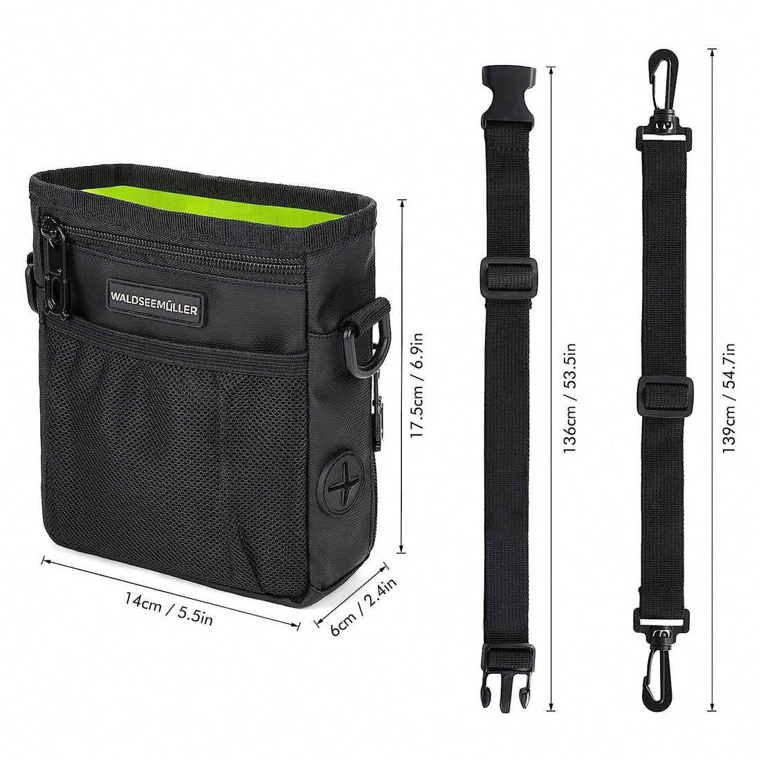 Dog Treat Pouch - 3 Ways To Wear Dog Treat Bag, Dog Training Treat Pouches , Shoulder Strap, Adjustable Belt, Poop Bag Dispenser, Easily Carrying Kibble Snacks Pet Toys Dog Treat Bag Dog Treat Pouch Dog Walking Bag Pouch