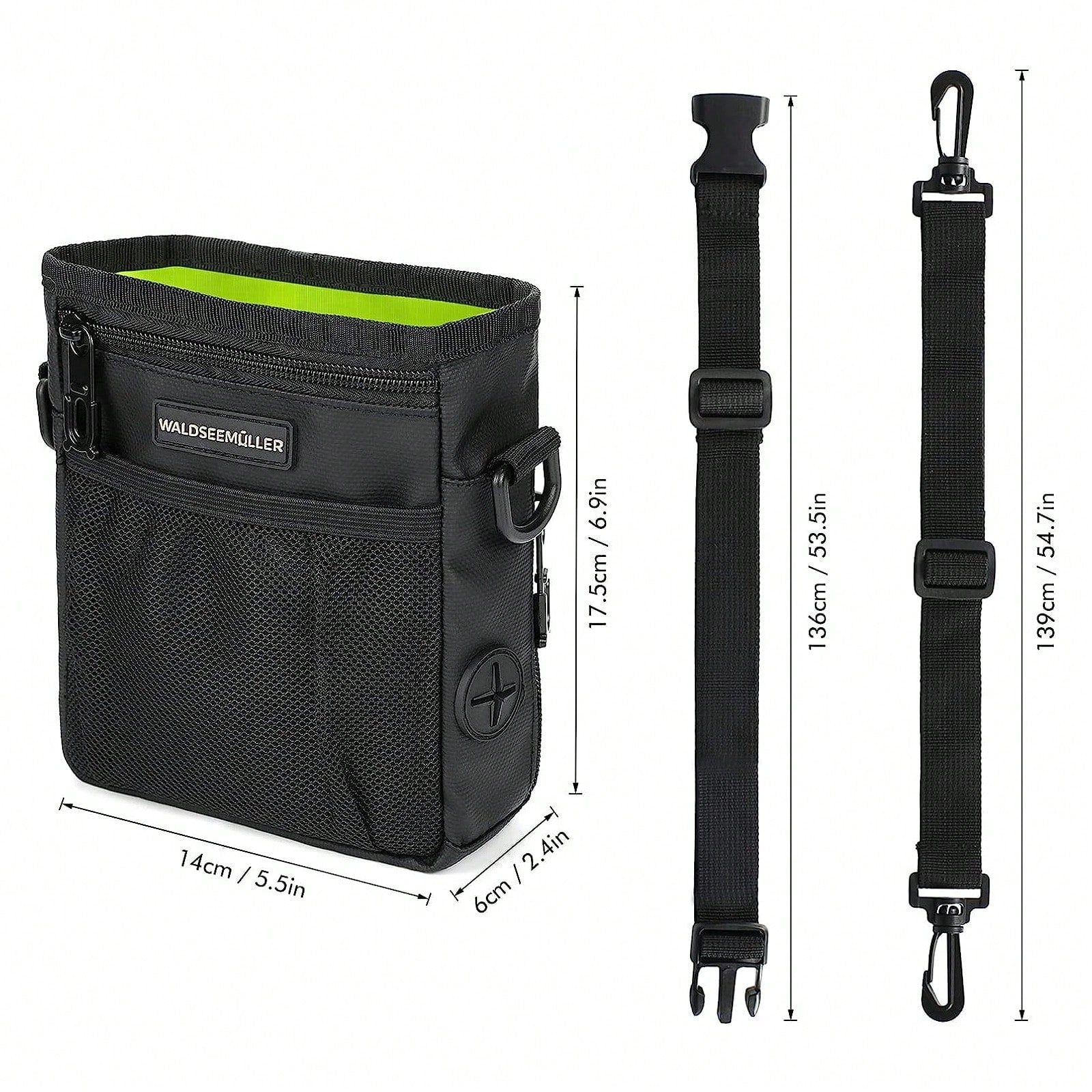 Dog Treat Pouch - 3 Ways To Wear Dog Treat Bag, Dog Training Treat Pouches , Shoulder Strap, Adjustable Belt, Poop Bag Dispenser, Easily Carrying Kibble Snacks Pet Toys Dog Treat Bag Dog Treat Pouch Dog Walking Bag Pouch