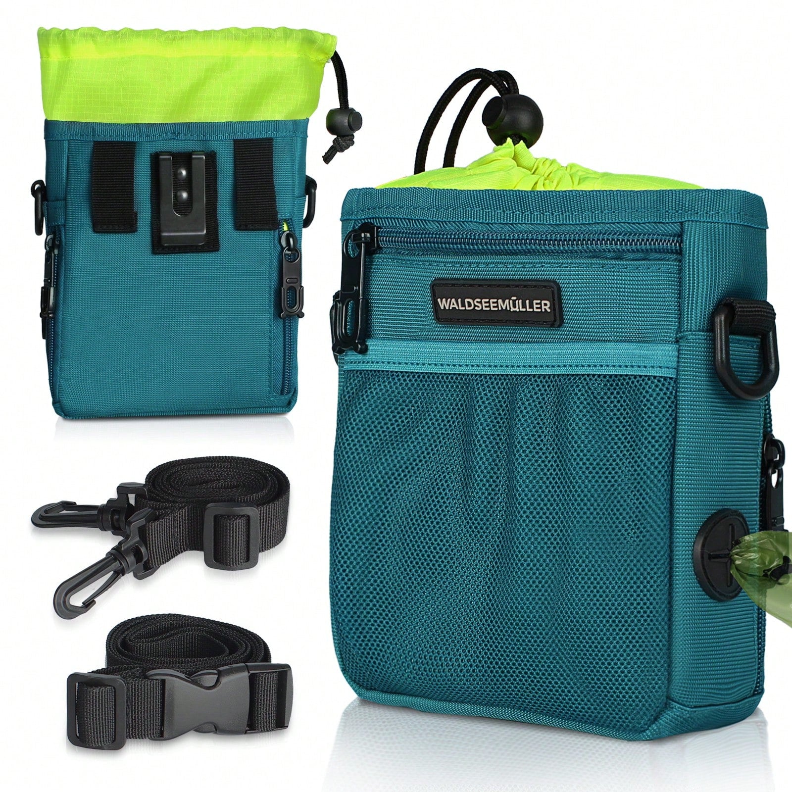 Dog Treat Pouch - 3 Ways To Wear Dog Treat Bag, Dog Training Treat Pouches , Shoulder Strap, Adjustable Belt, Poop Bag Dispenser, Easily Carrying Kibble Snacks Pet Toys Dog Treat Bag Dog Treat Pouch Dog Walking Bag Pouch