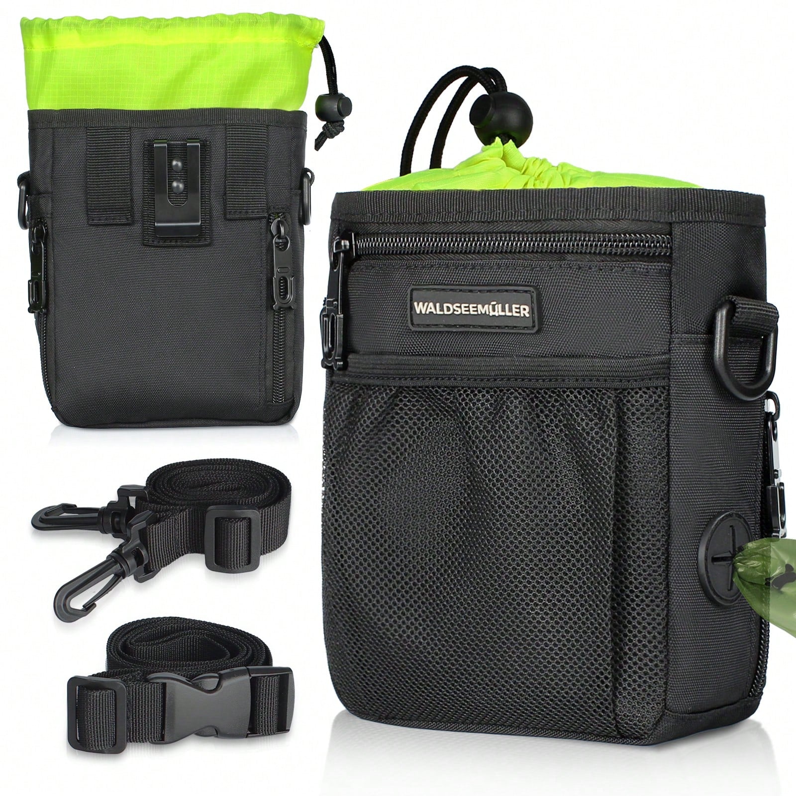 Dog Treat Pouch - 3 Ways To Wear Dog Treat Bag, Dog Training Treat Pouches , Shoulder Strap, Adjustable Belt, Poop Bag Dispenser, Easily Carrying Kibble Snacks Pet Toys Dog Treat Bag Dog Treat Pouch Dog Walking Bag Pouch