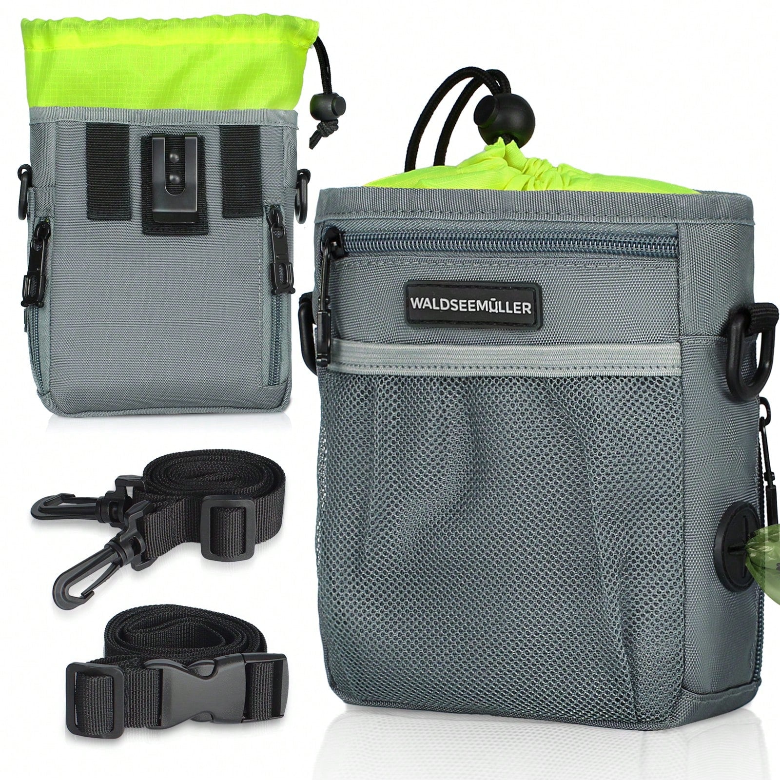 Dog Treat Pouch - 3 Ways To Wear Dog Treat Bag, Dog Training Treat Pouches , Shoulder Strap, Adjustable Belt, Poop Bag Dispenser, Easily Carrying Kibble Snacks Pet Toys Dog Treat Bag Dog Treat Pouch Dog Walking Bag Pouch