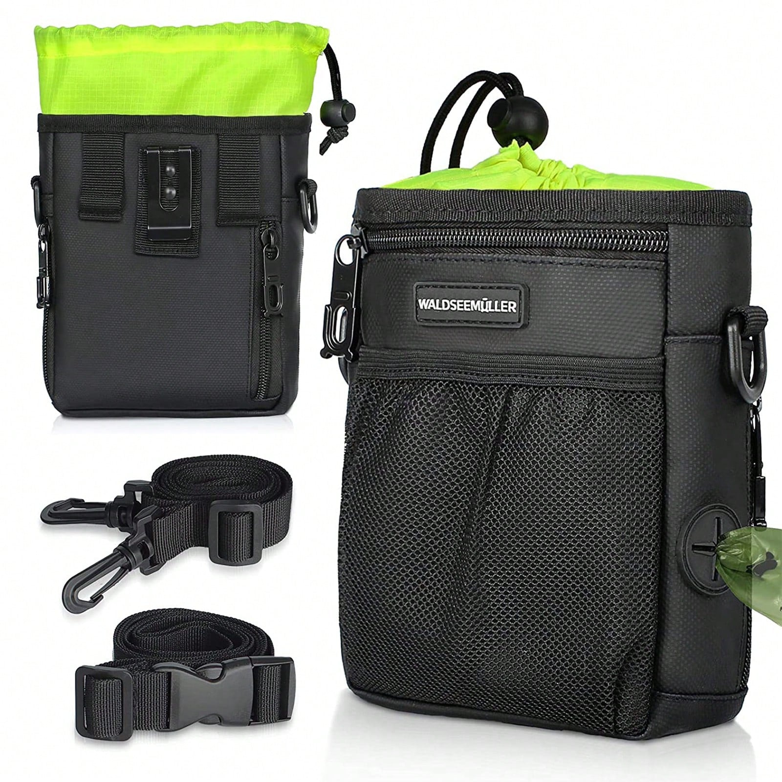 Dog Treat Pouch - 3 Ways To Wear Dog Treat Bag, Dog Training Treat Pouches , Shoulder Strap, Adjustable Belt, Poop Bag Dispenser, Easily Carrying Kibble Snacks Pet Toys Dog Treat Bag Dog Treat Pouch Dog Walking Bag Pouch