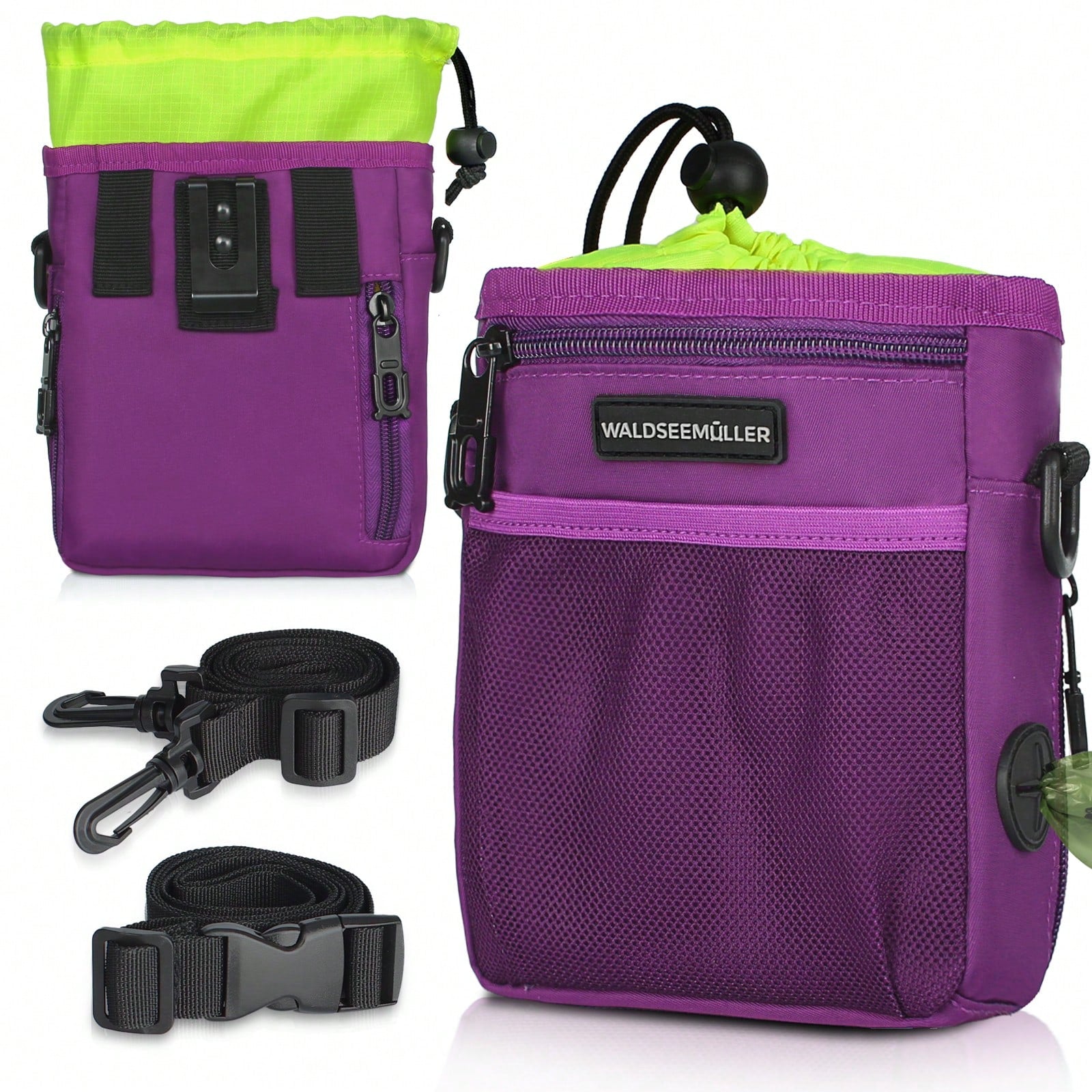 Dog Treat Pouch - 3 Ways To Wear Dog Treat Bag, Dog Training Treat Pouches , Shoulder Strap, Adjustable Belt, Poop Bag Dispenser, Easily Carrying Kibble Snacks Pet Toys Dog Treat Bag Dog Treat Pouch Dog Walking Bag Pouch