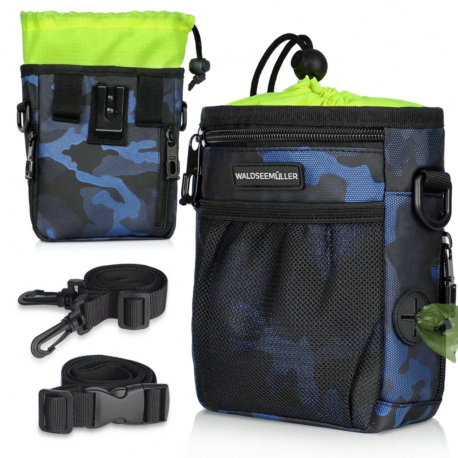 Dog Treat Pouch - 3 Ways To Wear Dog Treat Bag, Dog Training Treat Pouches , Shoulder Strap, Adjustable Belt, Poop Bag Dispenser, Easily Carrying Kibble Snacks Pet Toys Dog Treat Bag Dog Treat Pouch Dog Walking Bag Pouch