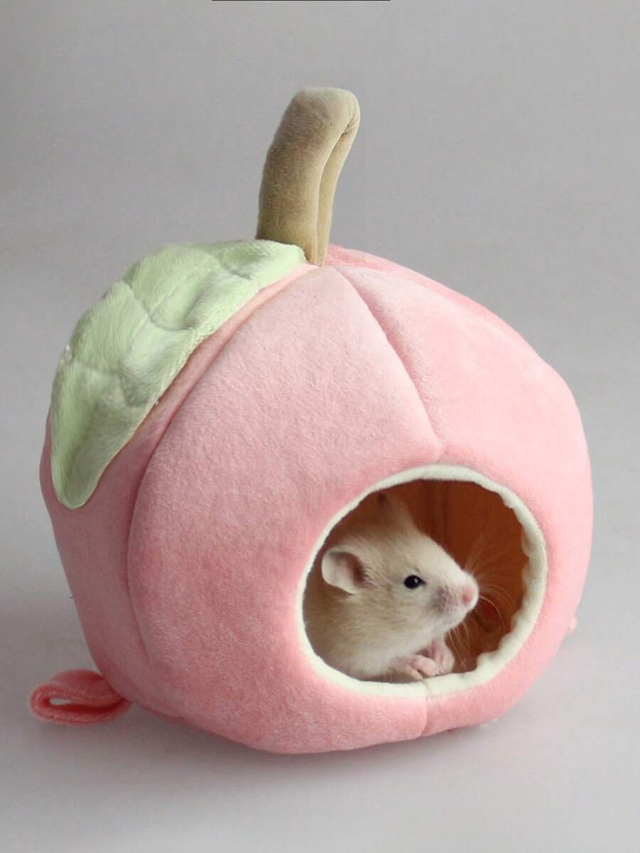 Pink peach design hamster bed made of polyester for small animals
