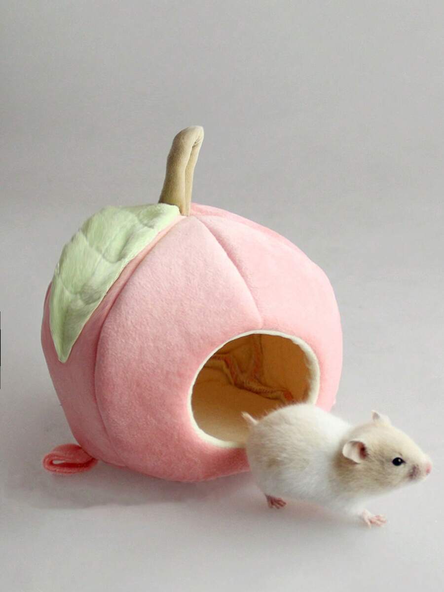 Pink peach design hamster bed made of polyester for small animals