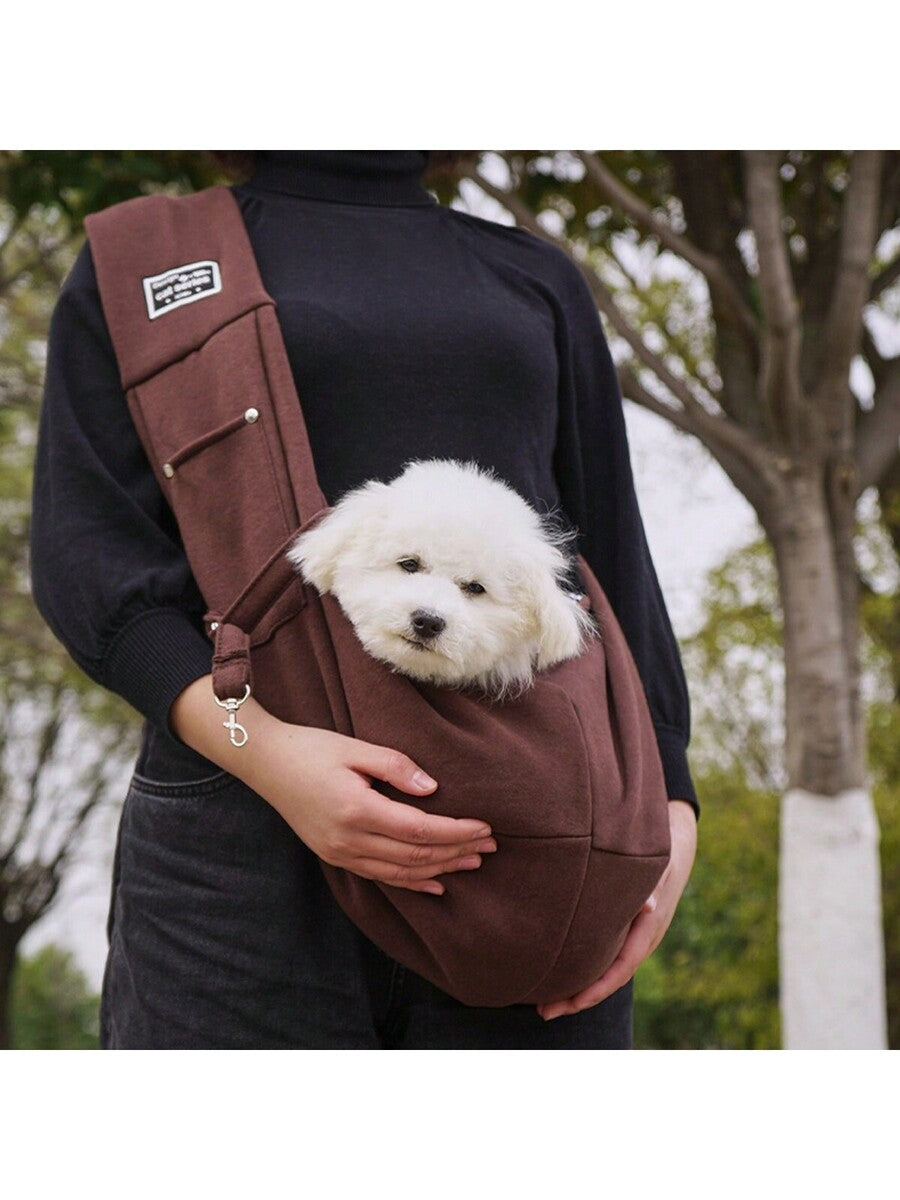Multicolor breathable polyester pet sling bag carrier with shoulder strap and phone pocket for cats and small dogs