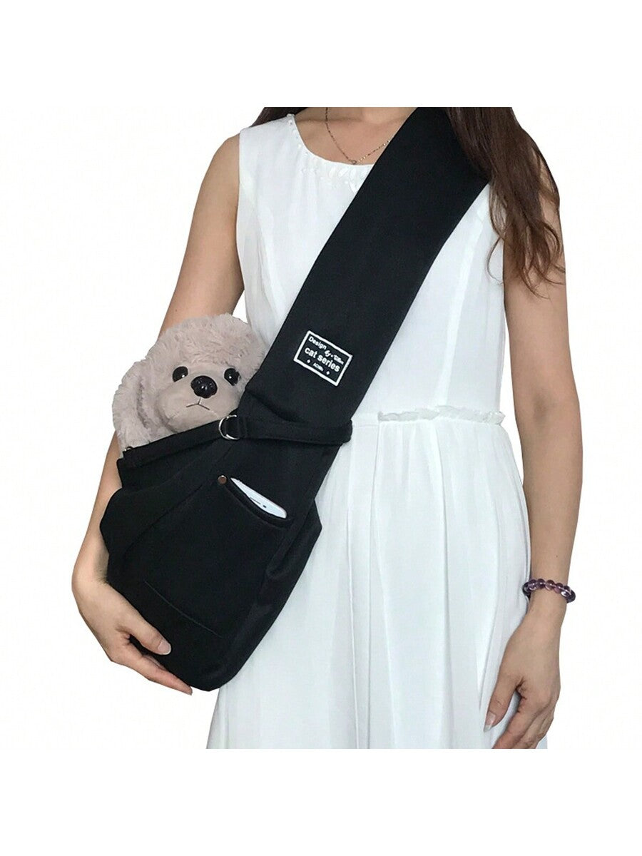 Multicolor breathable polyester pet sling bag carrier with shoulder strap and phone pocket for cats and small dogs