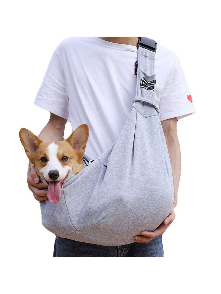 Multicolor breathable polyester pet sling bag carrier with shoulder strap and phone pocket for cats and small dogs
