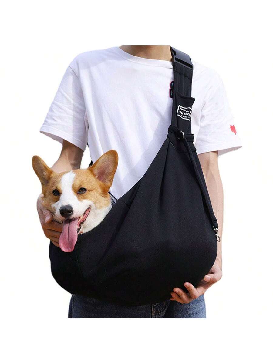 Multicolor breathable polyester pet sling bag carrier with shoulder strap and phone pocket for cats and small dogs
