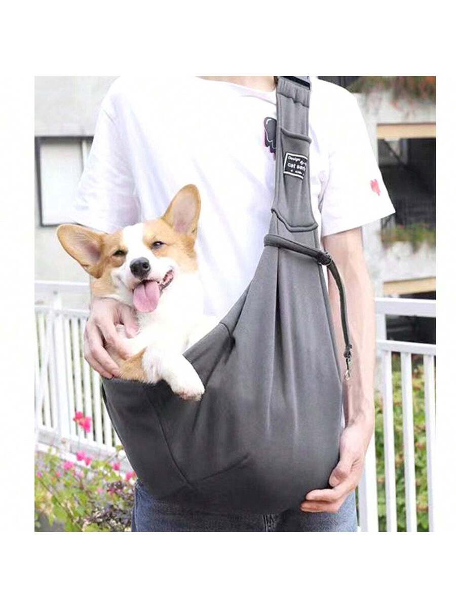 Multicolor breathable polyester pet sling bag carrier with shoulder strap and phone pocket for cats and small dogs
