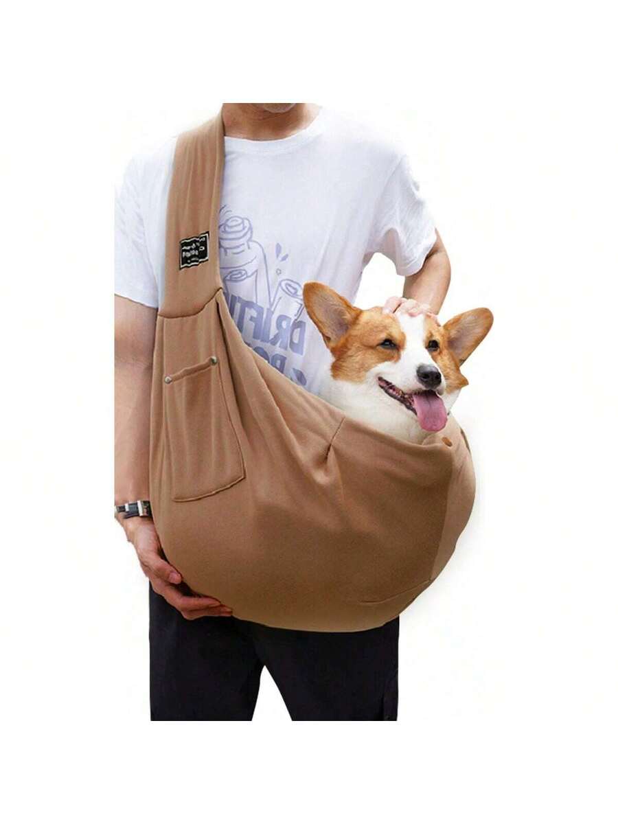 Multicolor breathable polyester pet sling bag carrier with shoulder strap and phone pocket for cats and small dogs